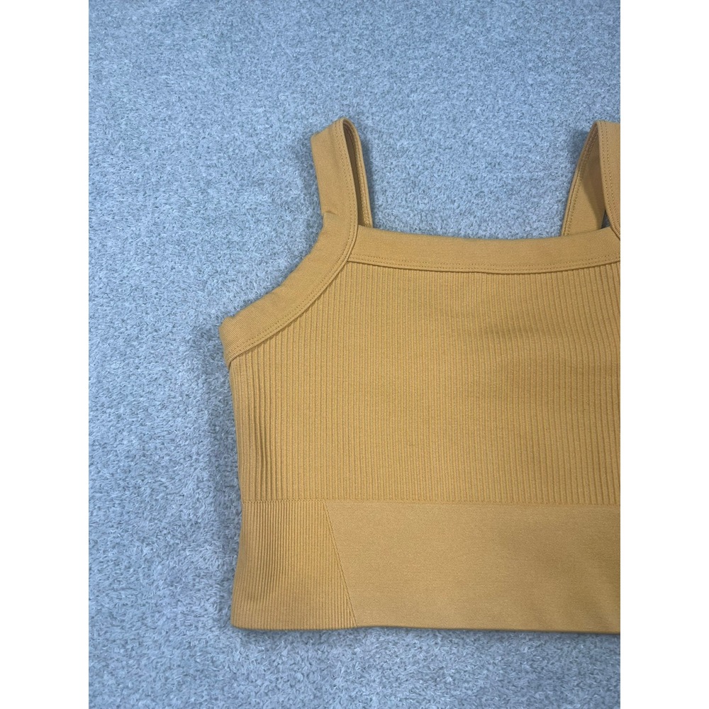 YPB Your Personal Best Womens Mustard Yellow Ribbed Seamless Crop Tank Top Small - Picture 6 of 7